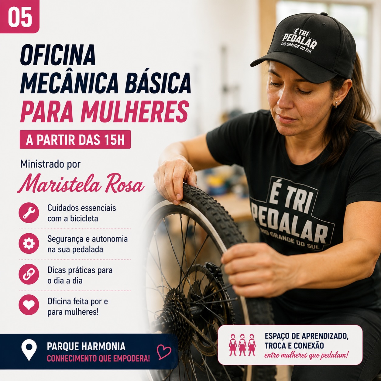 Dia mundial da bicicleta - Oficina mecânica básica para mulheres